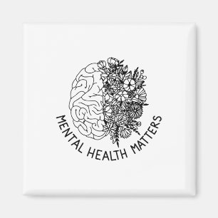 Imán Problemas de salud Flores de Cerebro Humano Aviso