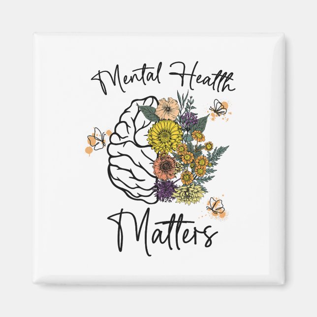 Imán Problemas de salud Flores Enfermedad mental Cerebr (Frente)