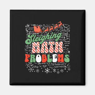 Imán Problemas matemáticos retro de trineo Santa profes