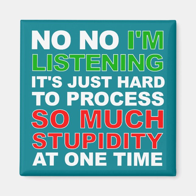 Imán Procesar tu estupidez Funny Fridge Magnet (Frente)