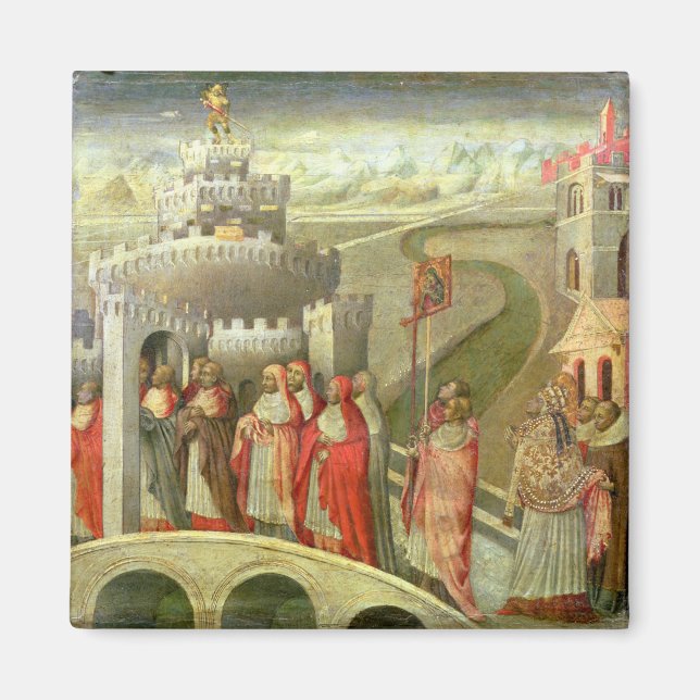 Imán Procesión de San Gregorio al Castel St. Angelo (Frente)