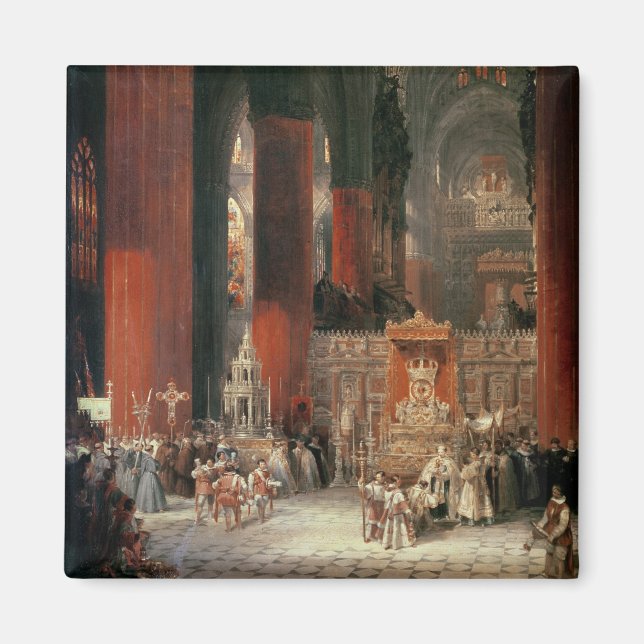 Imán Procesión en la Catedral de Sevilla, 1833 (aceite  (Frente)