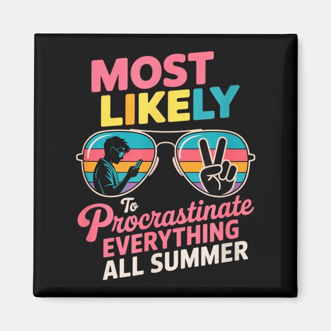 Imán Procrastinator Gift Funny Summer Quote Lazy Lifest (Frente)
