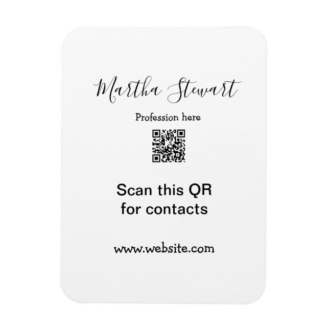 Imán Profesión añadir detalles de código QR sitio web e (Vertical)