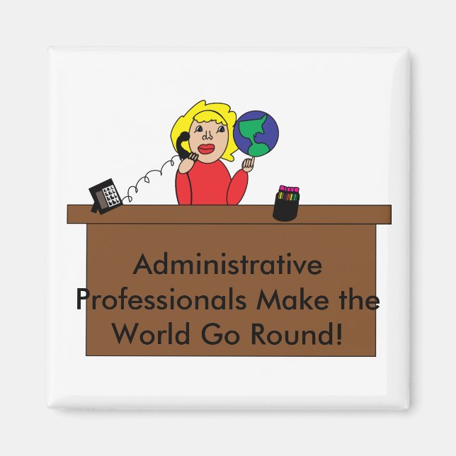 Imán Profesionales Administrativos World Magnet (Frente)
