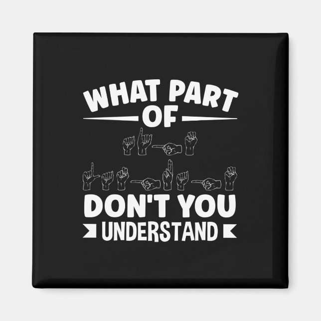 Imán Profesor ASL de Lenguaje de Canto Americano Alfabe (Frente)