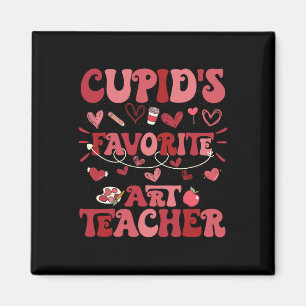 Imán Profesor de arte favorito de Cupido Retro Groovy V