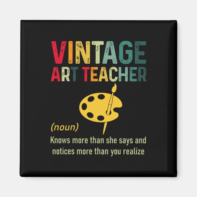 Imán Profesor de Arte Vintage (Frente)