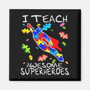 Imán Profesor de autismo Tee I enseña increible