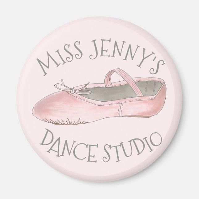 Imán Profesor de estudio de danza de zapatos de ballet  (Frente)