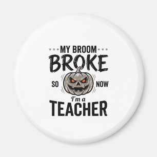 Imán Profesor de Halloween Escoba Rota Diseño de Calaba