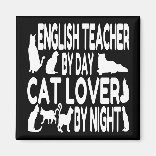 Imán Profesor de inglés de Cat Lover (Frente)