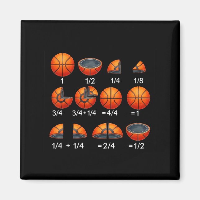 Imán Profesor de matemáticas de baloncesto fracción de  (Frente)