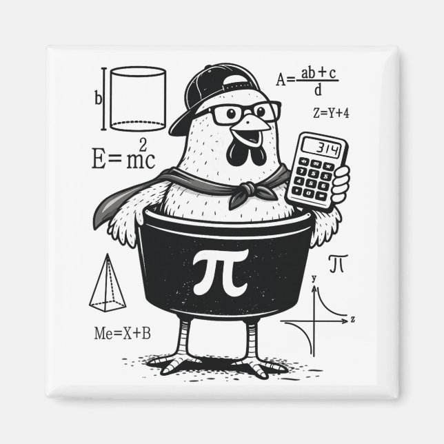 Imán Profesor de matemáticas divertido con calculadora  (Frente)