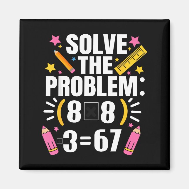 Imán Profesor de matemáticas divertido resuelve el prob (Frente)
