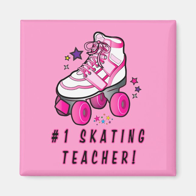 Imán Profesor de patinaje sobre patinaje sobre ruedas # (Frente)