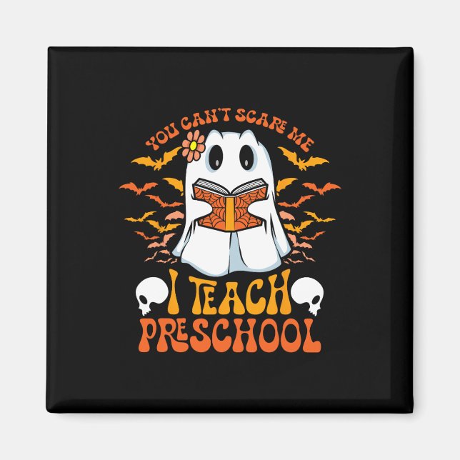 Imán Profesor de preescolar de Halloween Fantasma Enseñ (Frente)