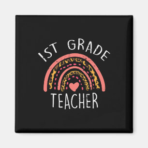 Imán Profesor de primer grado Leopard Rainbow Primer dí