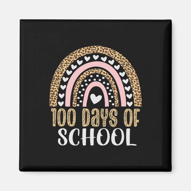 Imán Profesor del 100º día de escuela 100 días arcoíris (Frente)
