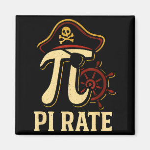 Imán Profesor divertido del día de Pi del pirata matemá
