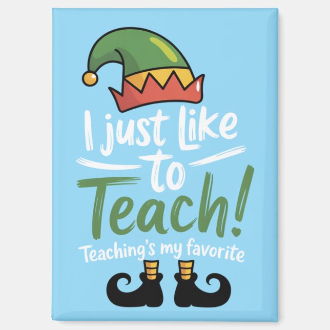 Imán Profesor Divertido Navidad Enseñar es mi Favorito  (Anverso)