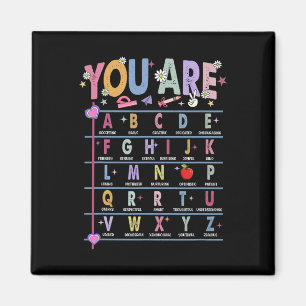 Imán Profesor Eres Letras Alfabeto Aprende Abcs Espalda