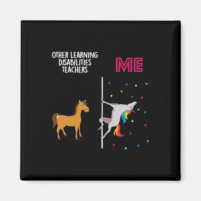 Imán Profesora de Discapacidades de Aprendizaje Unicorn (Frente)