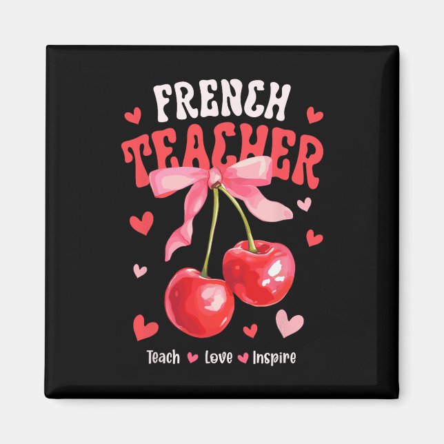 Imán Profesora de francés enseña amor inspirar Cherry C (Frente)