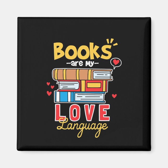 Imán Profesora de Regalos | Los libros son mi lenguaje  (Frente)