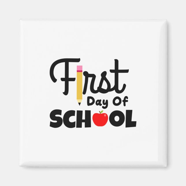 Imán Profesora de Regalos | Primer Día De La Escuela (Frente)