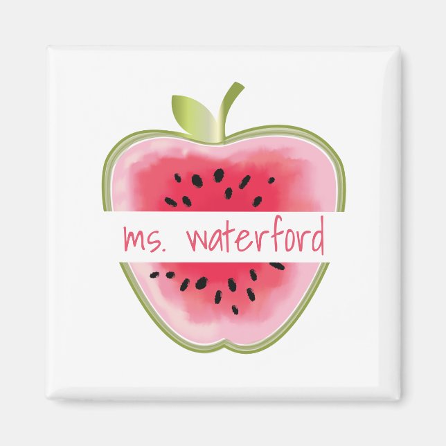 Imán Profesora personalizada Watermelon Apple (Frente)