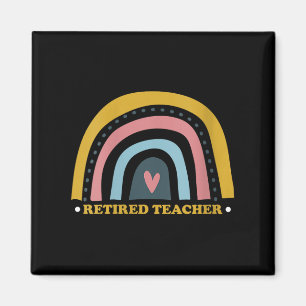 Imán Profesora Retro Arcoiris Retirada Con Corazón Sy