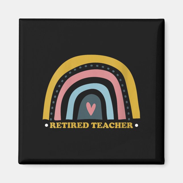 Imán Profesora Retro Arcoiris Retirada Con Corazón Sy (Frente)