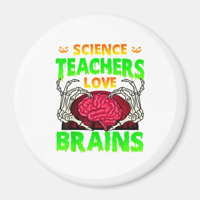 Imán Profesores Brains Skeleton Halloween (Frente)