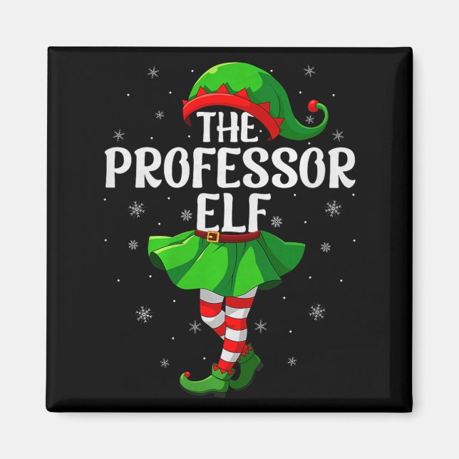 Imán Professor Elf Christmas Girls Women Elf Squad Xmas (Frente)