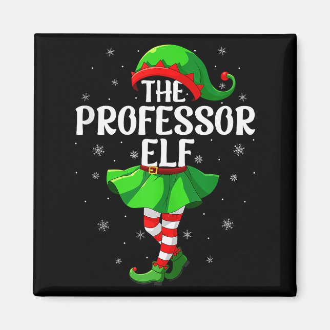 Imán Professor Elf Christmas Girls Women Elf Squad Xmas (Frente)