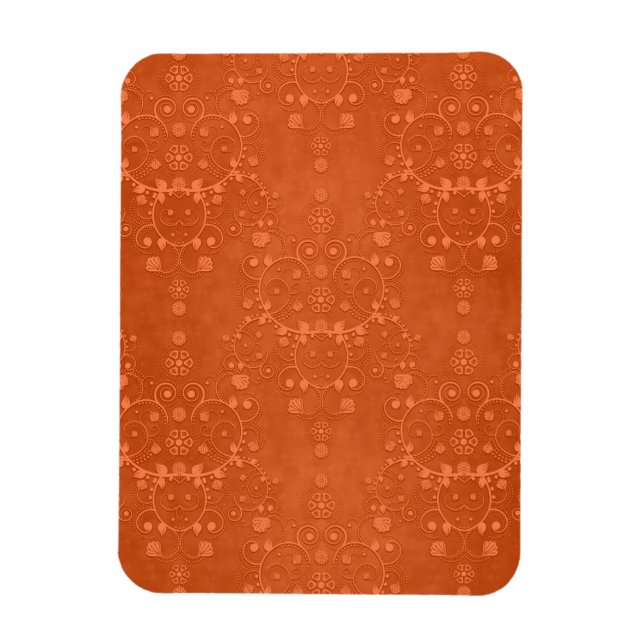 Imán Profundo Patrón de Damasco Naranja Quemada de Fant (Vertical)