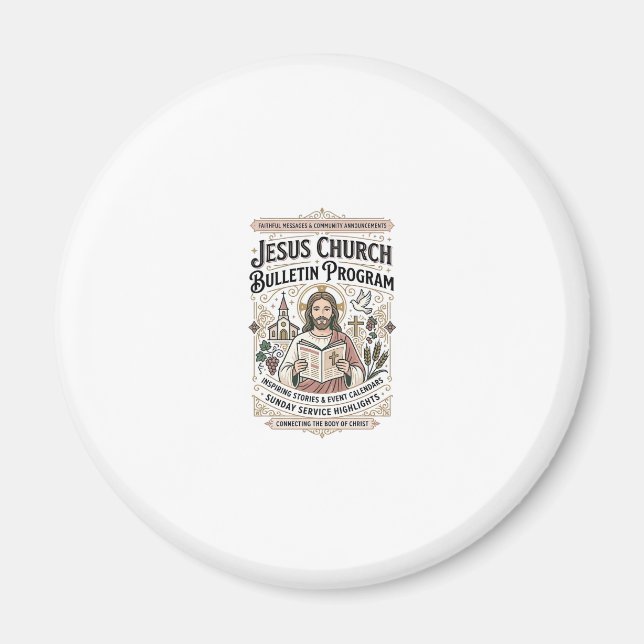 Imán Programa de Boletín de la Iglesia de Jesús Boletín (Frente)
