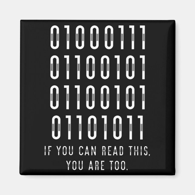 Imán Programador De Computadoras Binary Geek Gift (Frente)