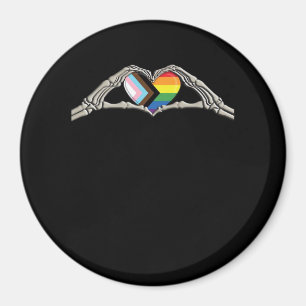 Imán Progreso del orgullo cardíaco por las manos óseas