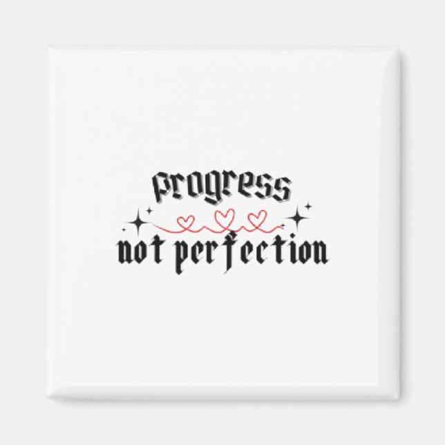 Imán Progreso No Pegatina de Perfección1 (Frente)