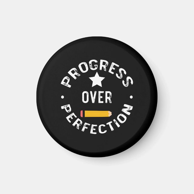 Imán Progreso Sobre La Perfección De Regreso A La Escue (Frente)