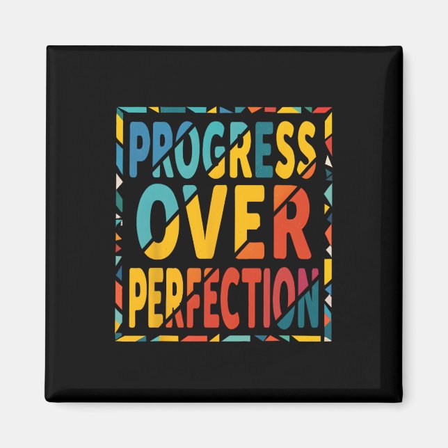 Imán Progreso Sobre La Perfección Regreso A La Escuela  (Frente)