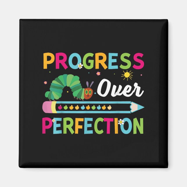 Imán Progress Over Perfection Motivational Quote Studen (Frente)