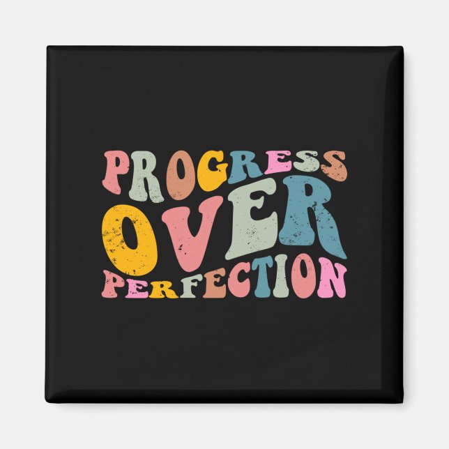 Imán Progress Over Perfection Motivational Teacher Long (Frente)