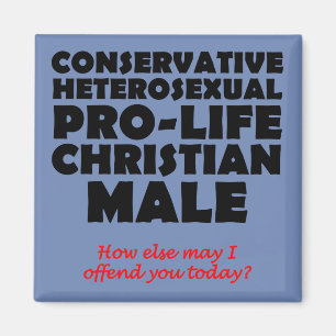 Imán Prolife Offensive Hombres Christian Fridge Magnet