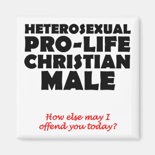 Imán Prolife Offensive Hombres Christian Fridge Magnet