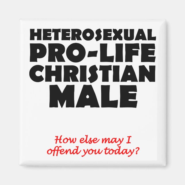 Imán Prolife Offensive Hombres Christian Fridge Magnet (Frente)