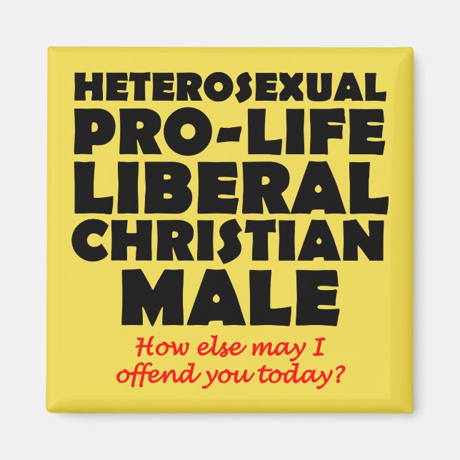 Imán Prolife Offensive Hombres Christian Fridge Magnet (Frente)