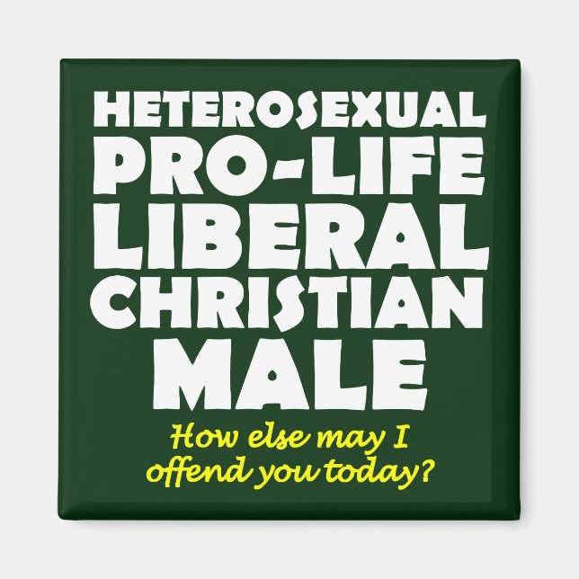 Imán Prolife Offensive Hombres Christian Fridge Magnet (Frente)